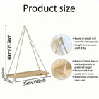 1Set Wood Hanging Shelves Swing Hanging Hemp Rope Wall Shelve Mounted Floating Home Living Room Plant Flower Pot Tray Storage