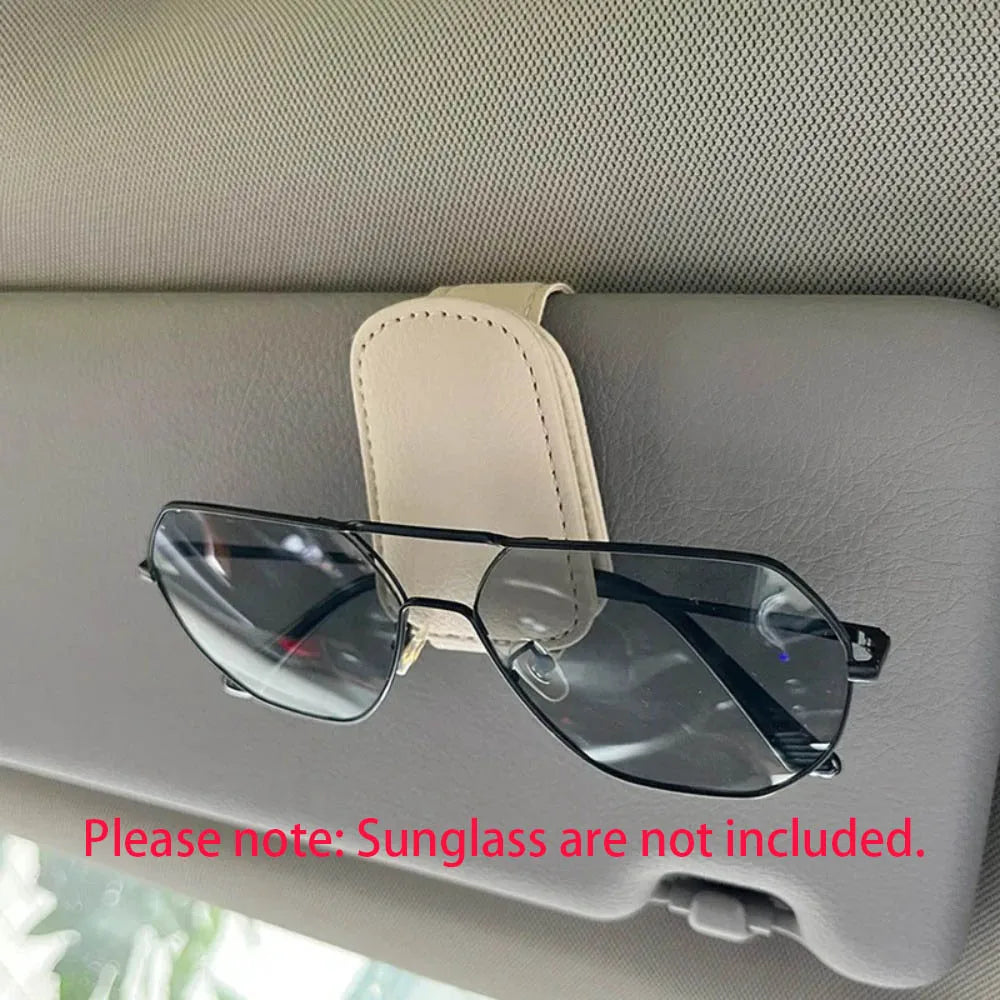Sunglasses Holder Is Suitable for Car Sun shades Magnetic Leather Sunglasses Clip and Ticket Clip Car Sunshade Accessories