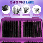 Lash Clusters Kit DIY Lash Extension Kit Large Capacity D Curl with Lash Bond And Seal And Eyelash Tweezers Makeup
