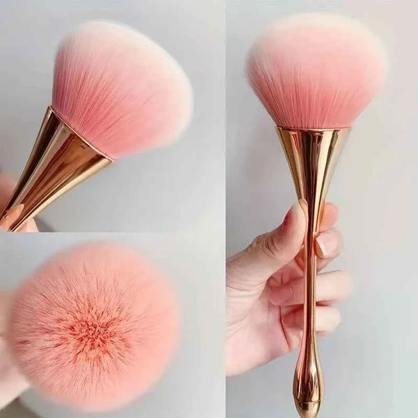 Rose Golden Fan Makeup Brush,Cosmetic Brush Loose Powder Brush ,Highlighting Brush Blush Brush-Soft Hair Makeup Fixing