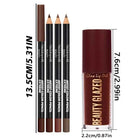 4pcs Lip Kit Set-3pcs Lip Liner+1pc Lip Glaze, Waterproof&Long-Lasting Matte Effect,Versatile for Casual & Formal Occasions,