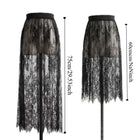 Fashion Transparent Sexy Lace Mesh Skirt Elegant Lace Long Tulle Skirt 2 Length Elastic High Waist Womens Skirt Ladies
