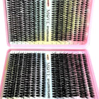 New 640 Cluster Lashes Kit 5D Fluffy Thick Eyelash Extension Kit Volume Mixed Tray Faux Mink Lashes Lash Extension Makeup