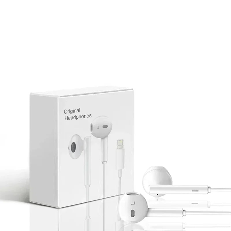 Wired Lightning Earphones for Apple iPhone 14 Pro Max 13 12 11 Mini X XS 6 7 8 Plus Call Earbud No Bluetooth Required