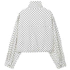 HXAO Polka Dot Bomber Jacket Women's Jackets Demi-Season Oversized Long Sleeve Top Outerwear Aviator Plus Size Zip Up Crop Coats