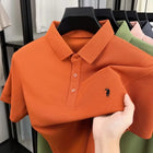 High end brand short sleeve men's polo shirt luxury pony  summer Printed lightweight breathable T-shirt new fashion Paul top