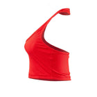 Women's Sleeveless Vest Ribbed Knit Top Halter Neck Summer Basic Red Casual Sports Vest Off Shoulder Ladies Vest Casual Sexy