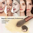Professional Makeup Brush Set - Soft Fluffy Kabuki & Blending Brushes for Foundation, Powder, Eyeshadow | Beauty Tools Kit