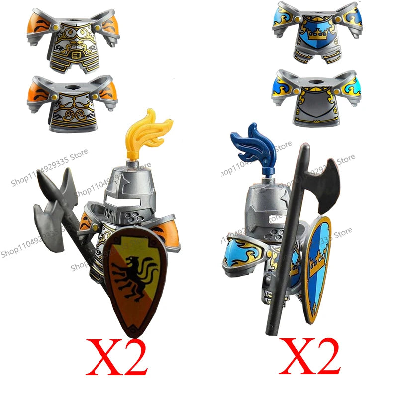 Medieval Military Soldiers Figures MOC Building Blocks Castle Black Eagle Wolf Octopus Griffin Ancient Knight Waffen Bricks Toys