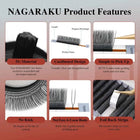 NAGARAKU U Shape YY 2D UU Soft Light Natural Eyelash Extensions Parallel Makeup Supplies