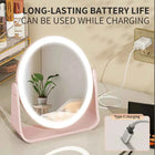 LED Makeup Mirror, Portable Flip Lighted Vanity Mirror with Touch Dimming, 3X Magnifier and Rechargeable Design for Desk