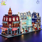 HUIQIBAO Toys MOC City Corner Coffee Shop Architecture Style Street View Micro Building Blocks for Children Construction Bricks