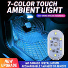 LED Touch Light Mini Wireless Car Interior Lighting Auto Roof Ceiling Reading Lamp for Door Foot Trunk Storage Box USB Charging