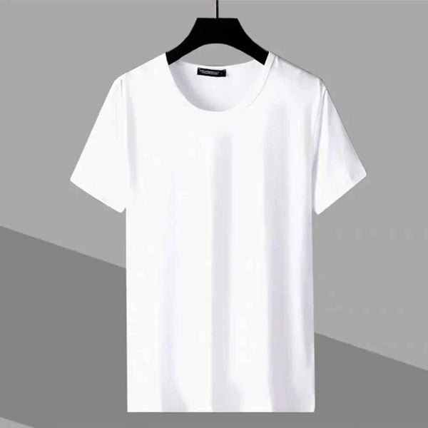 Casual Men's O Neck Solid Color Short Sleeve T Shirts Casual Slim Fit T Shirt Tee Top Pullover For Men Clothing