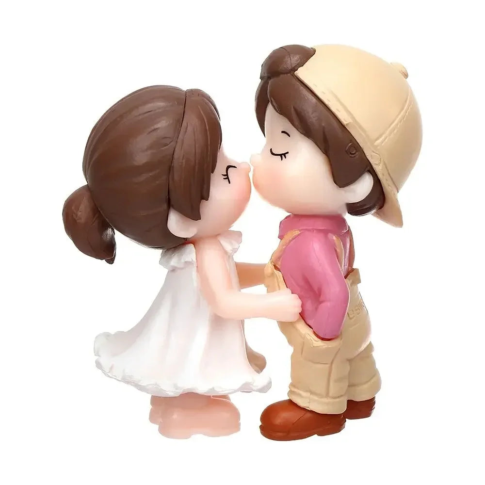 2pcs/pair Cute Lovers Ornaments Sweet Dance Couple Figurines Miniature Craft Decoration Fairy Garden Decor Home Wedding
