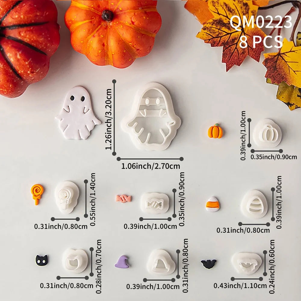 Halloween Ghost Polymer Clay Cutter Mini Decoration Polymer Clay Mold DIY Festival Party Earrings Pendant Ornament Ceramic Tool