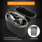 The covered car trash can contains 3 black garbage bags. The small car trash can is leak proof and miniature