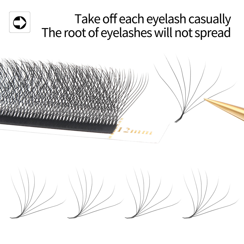 XIUSUZAKI W Shaped Bloom 2D 3D 4D 5D 6D 7D 8D Automatic Flowering Premade Fans Eyelashes Extensions Natural yy Individual Lashes