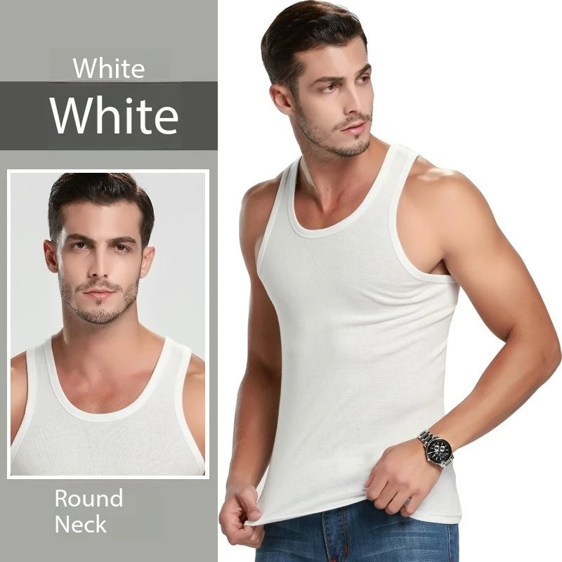 2026 New Men's Summer Lightweight Cotton Tight Vest Sports Casual Family Pajamas Outdoor Tight Top Breathable Quick Drying Vest