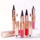 3 Pieces Lip Gloss Kit, 2-in-1 Dual-Ended Brown Lip Liner Pencil and Gloss Set, Nude Peach Shades with Juicy Mirror Lip Finish, Velvet Matte Lip Liner, Smooth Buildable Color, Glossy Plumping Lip Makeup for Women