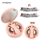 3Pcs Magnetic False Eyelashes With Mirror Case Tweezers Natural Fluffy Mink Lashes No Glue Magnetic Lash